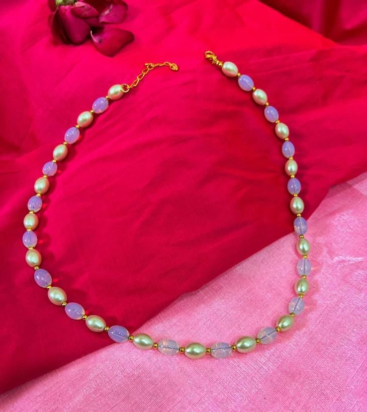 PD Enterprise MALA Pearl Gold Plated Necklace