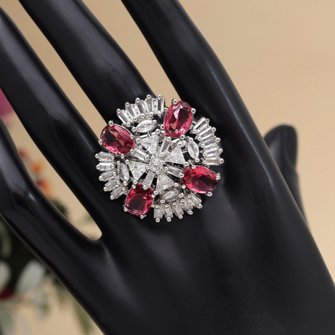 Rani Color American Diamond Finger Ring Jewellery GlitStudio