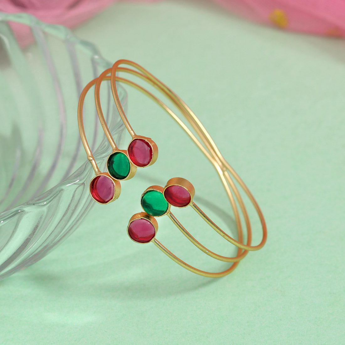Rani & Green Color Amrapali Bracelets (AMB101RNIGRN) Jewellery GetGlit