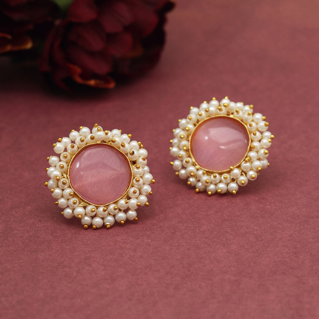 Pink Color Amrapali Earrings (AMPE438PNK) Jewellery GetGlit