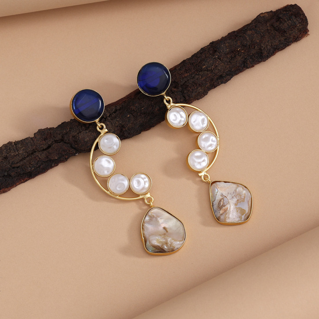 Blue Color Amrapali Earrings Jewellery GetGlit