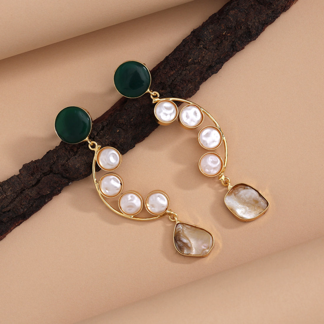 Green Color Amrapali Earrings Jewellery GetGlit