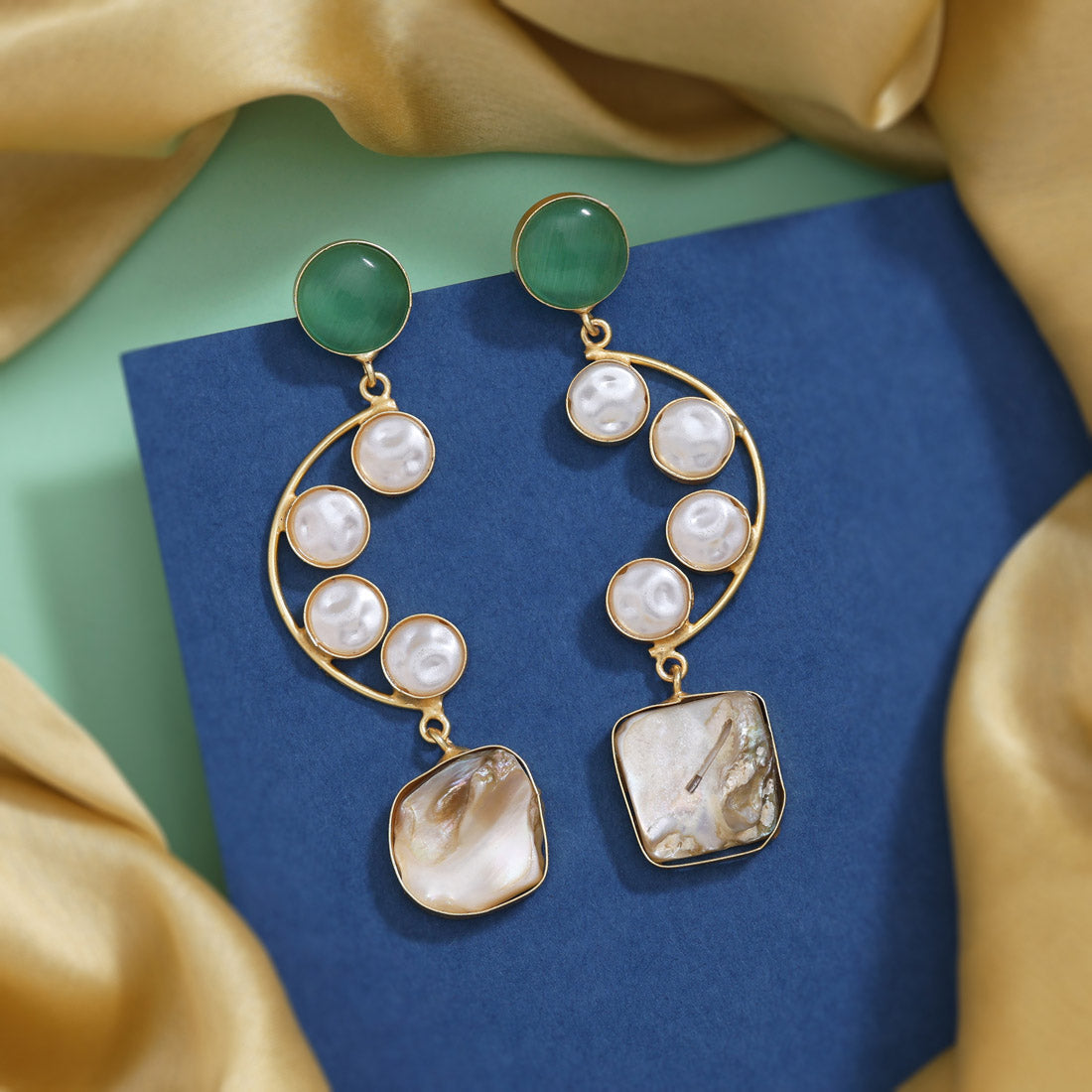 Serene Pista Green Color Amrapali Earrings Jewellery GetGlit