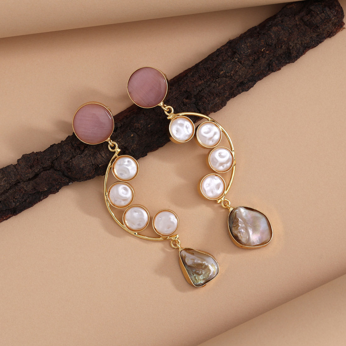 Pink Color Amrapali Earrings Jewellery GetGlit