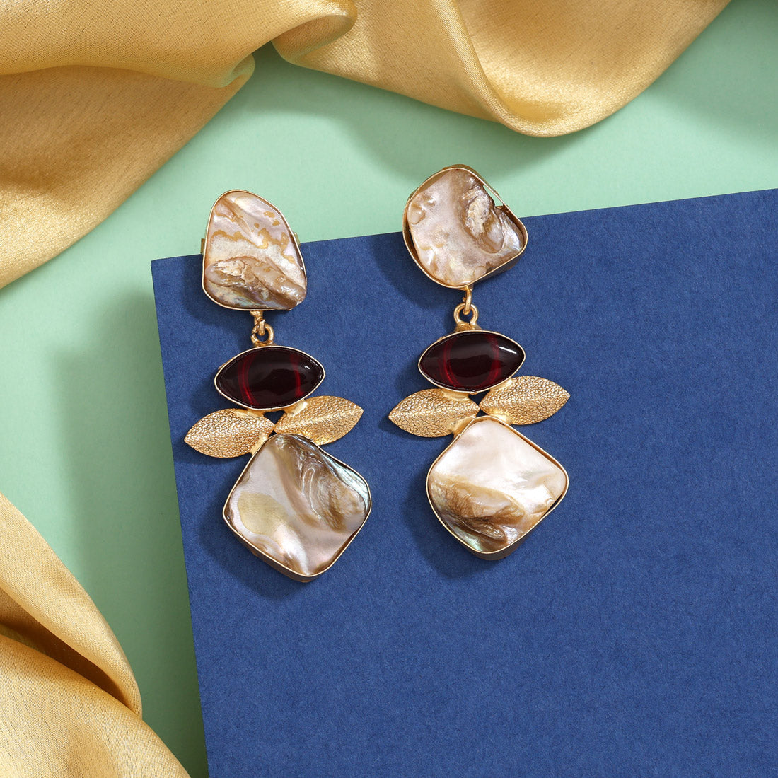 Luxe Maroon Color Amrapali Earrings Jewellery GetGlit
