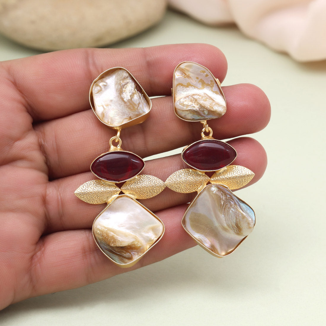 Luxe Maroon Color Amrapali Earrings Jewellery GetGlit