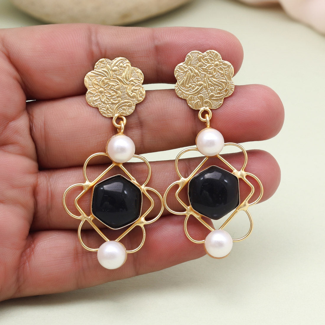 Deep Navy Blue Color Amrapali Earrings Jewellery GetGlit