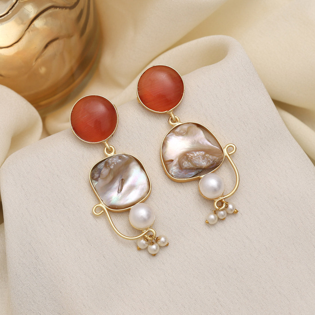 Brown Color Amrapali Earrings Jewellery GetGlit