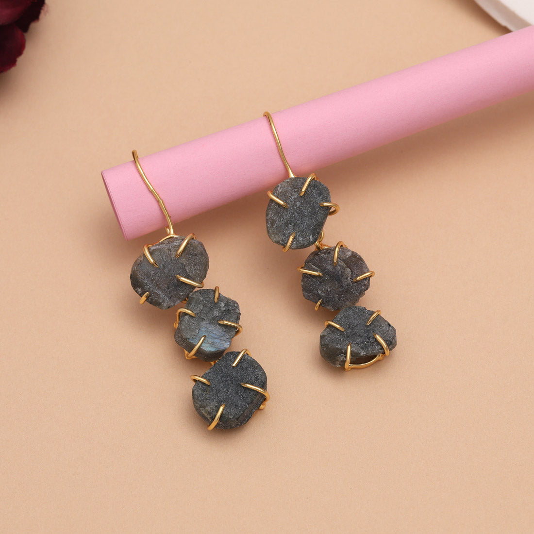 Grey Color Amrapali Earrings Jewellery GetGlit