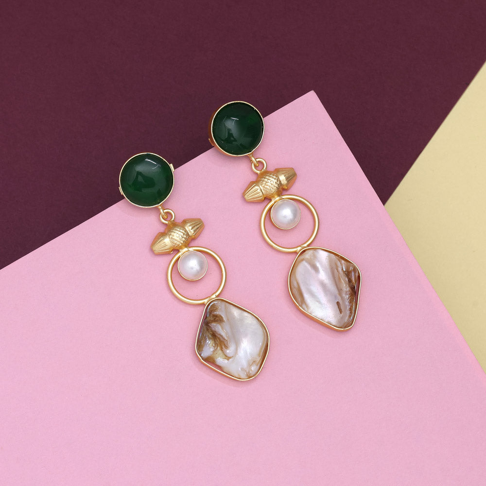 Leaf Green Color Amrapali Earrings Jewellery GetGlit