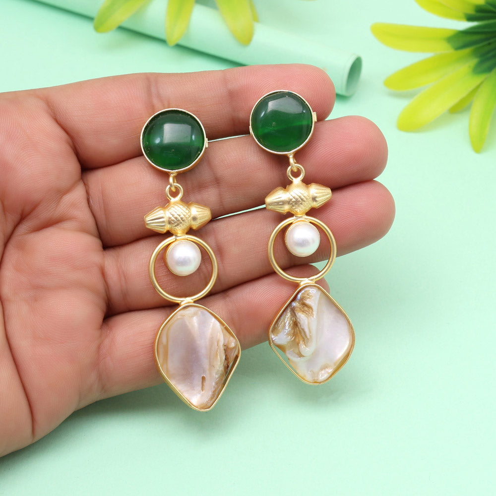 Leaf Green Color Amrapali Earrings Jewellery GetGlit