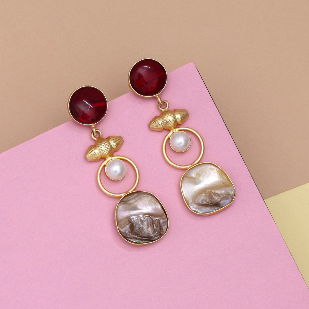 Royal Maroon Color Amrapali Earrings Jewellery GetGlit