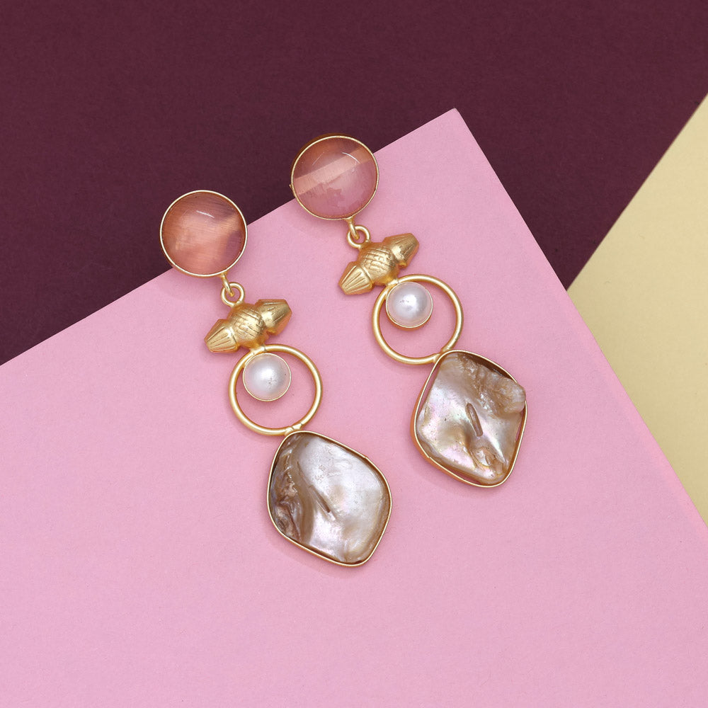 Blush Pink Color Amrapali Earrings Jewellery GetGlit