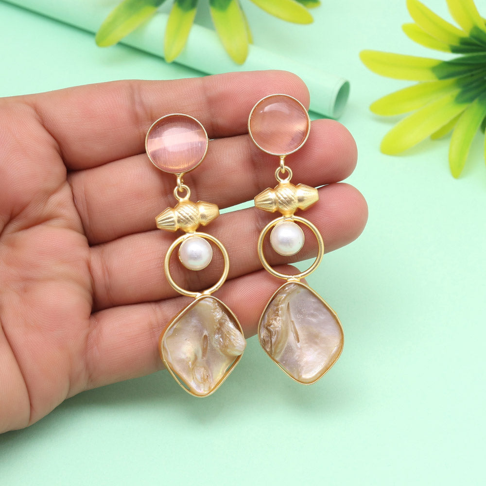 Blush Pink Color Amrapali Earrings Jewellery GetGlit