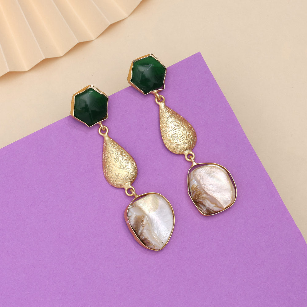 Spring Green Color Amrapali Earrings Jewellery GetGlit