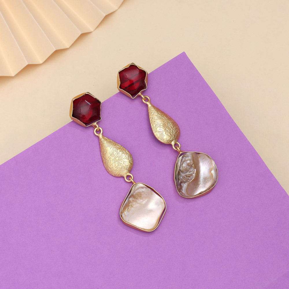 Wine Maroon Color Amrapali Earrings Jewellery GetGlit