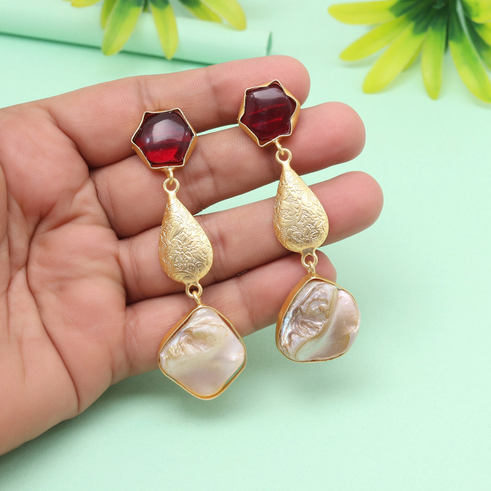 Wine Maroon Color Amrapali Earrings Jewellery GetGlit