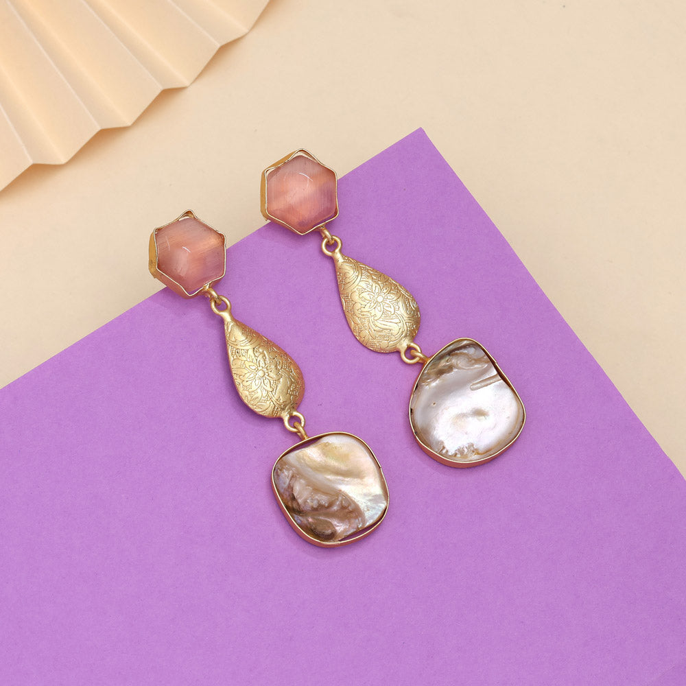 Rosy Pink Color Amrapali Earrings Jewellery GetGlit