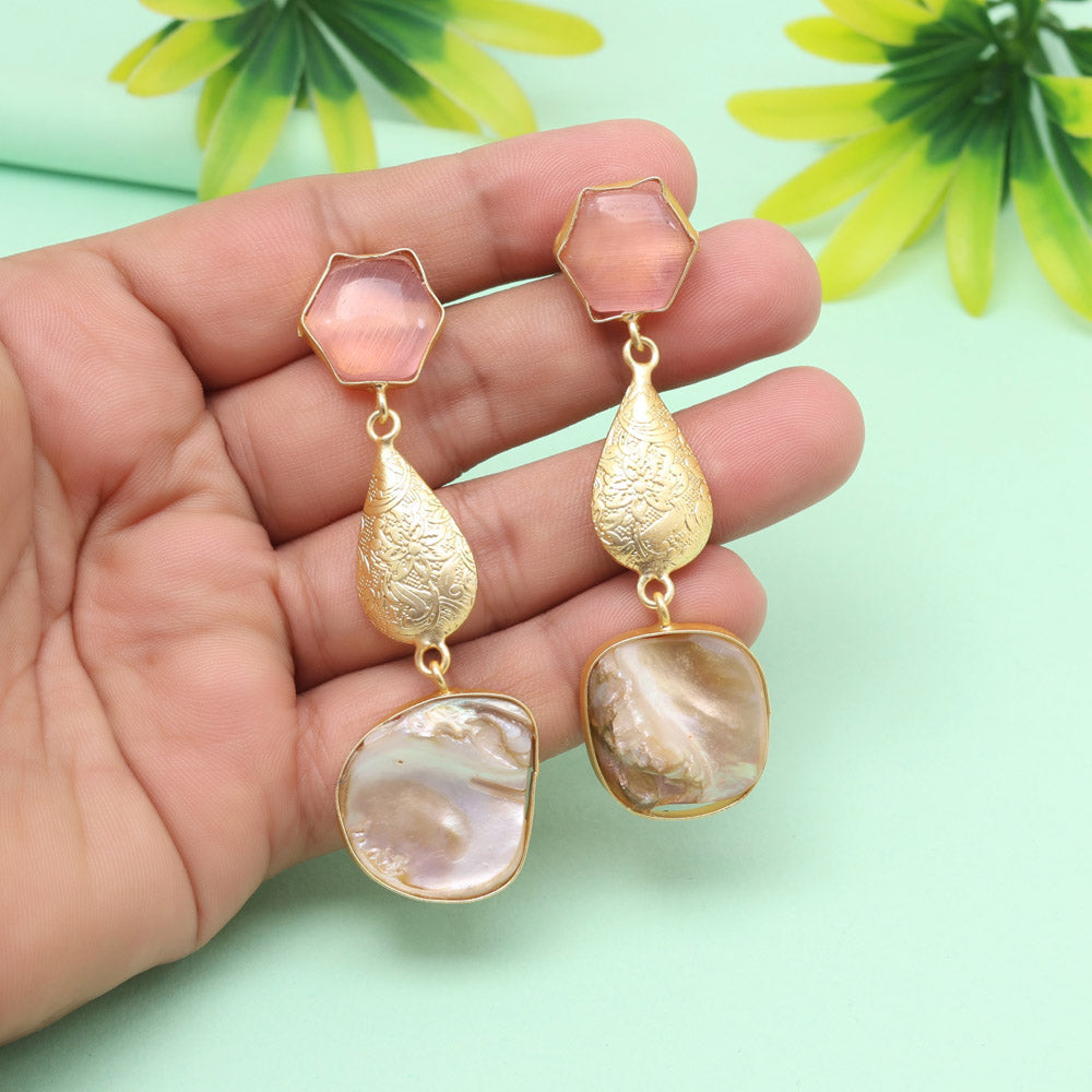 Rosy Pink Color Amrapali Earrings Jewellery GetGlit