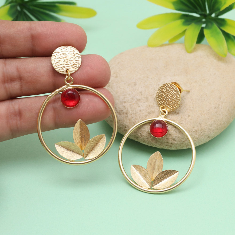 Brick Maroon Color Amrapali Earrings Jewellery GetGlit