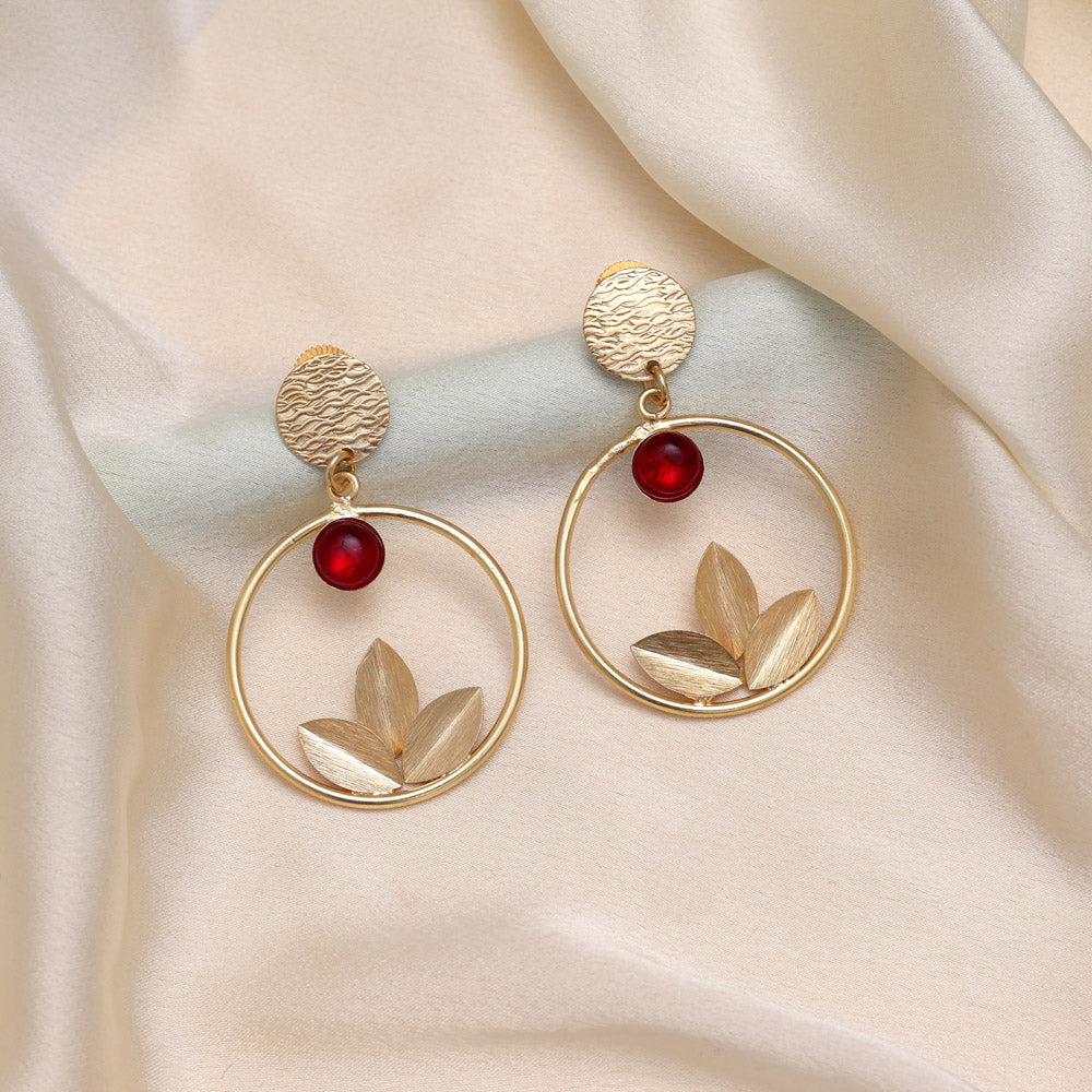 Brick Maroon Color Amrapali Earrings Jewellery GetGlit