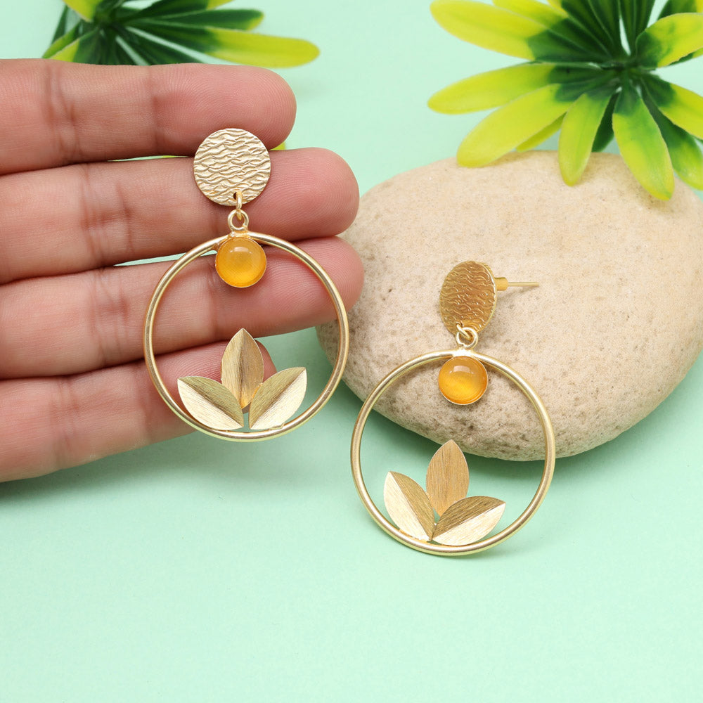 Sunlit Yellow Color Amrapali Earrings Jewellery GetGlit