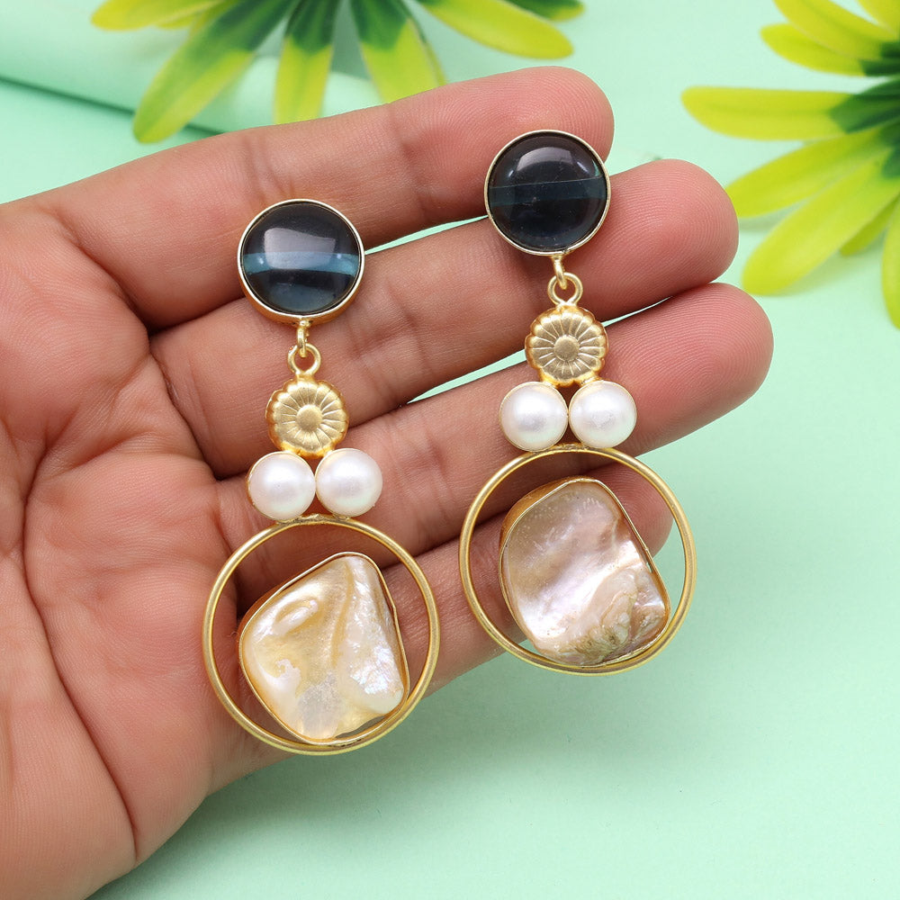 River Blue Color Amrapali Earrings Jewellery GetGlit