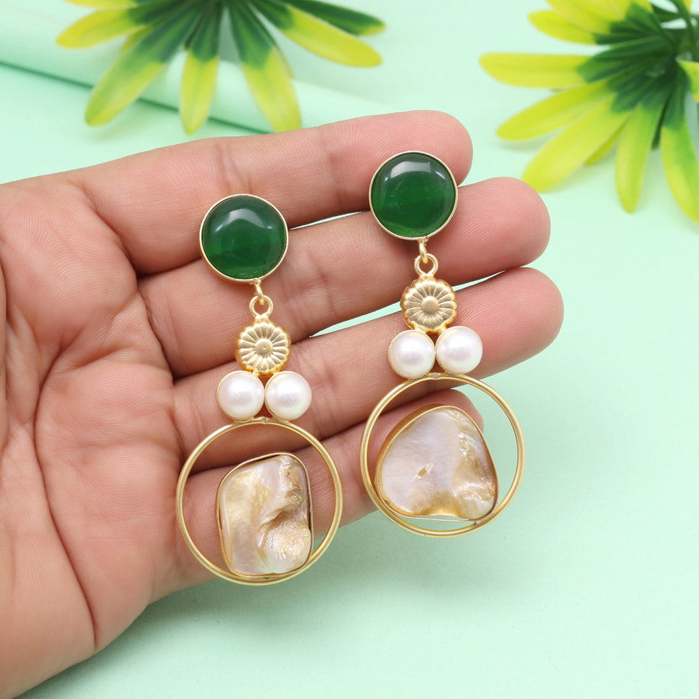 Garden Green Color Amrapali Earrings Jewellery GetGlit