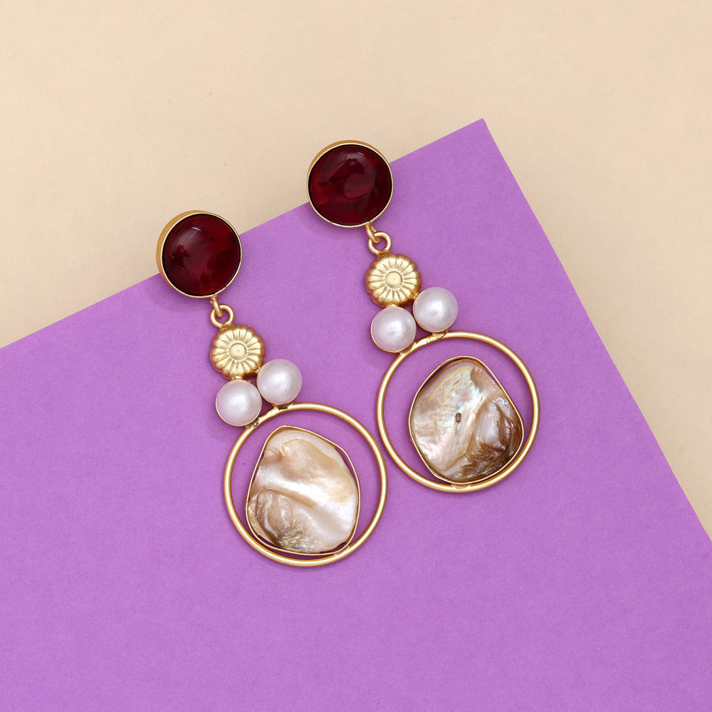 Plum Maroon Color Amrapali Earrings Jewellery GetGlit
