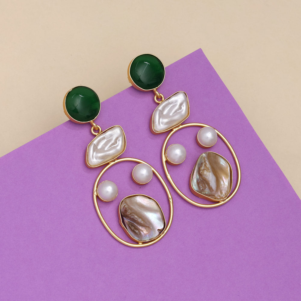 Moss Green Color Amrapali Earrings Jewellery GetGlit