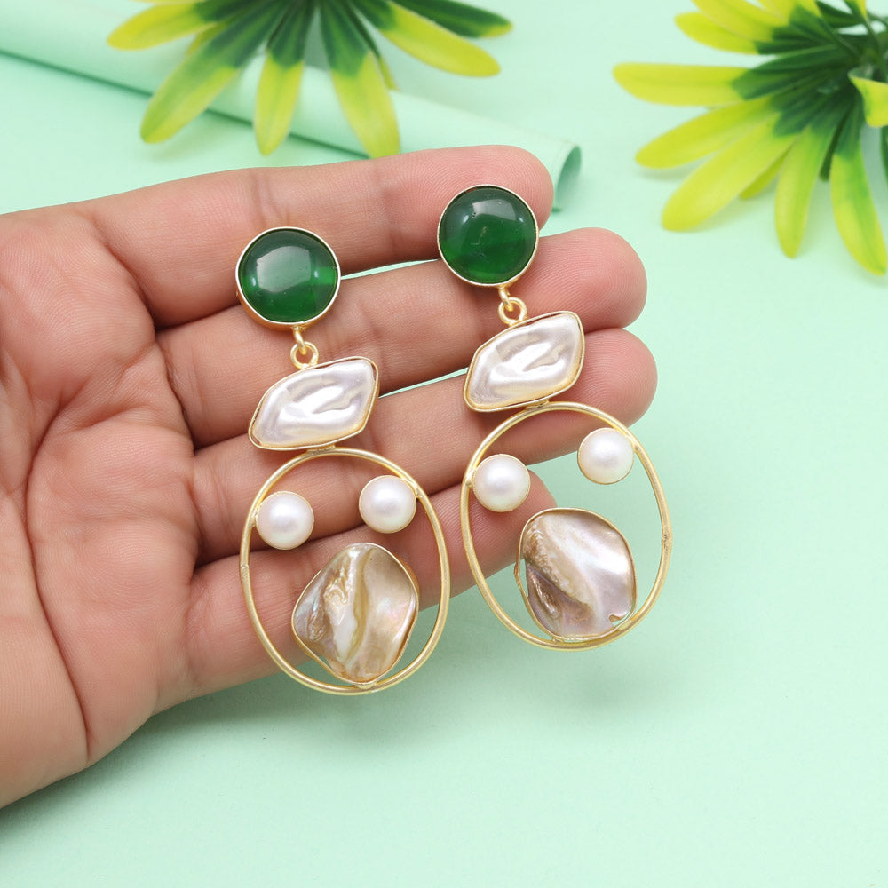 Moss Green Color Amrapali Earrings Jewellery GetGlit