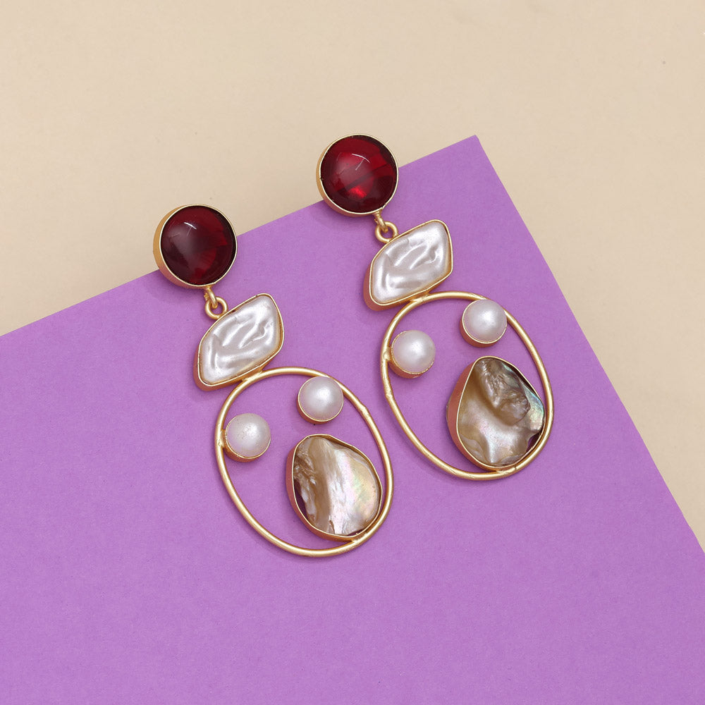 Deep Wine Maroon Color Amrapali Earrings Jewellery GetGlit
