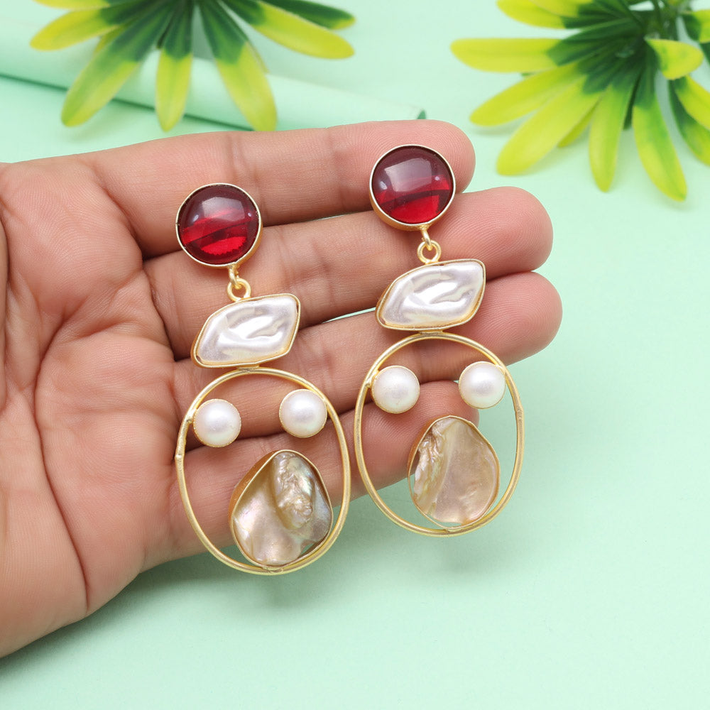 Deep Wine Maroon Color Amrapali Earrings Jewellery GetGlit