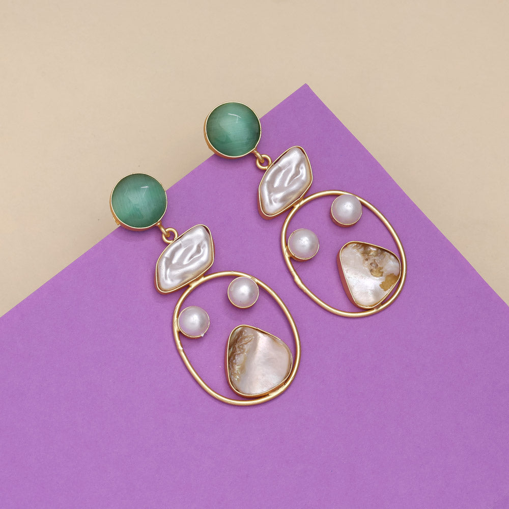 Smooth Pista Green Color Amrapali Earrings Jewellery GetGlit