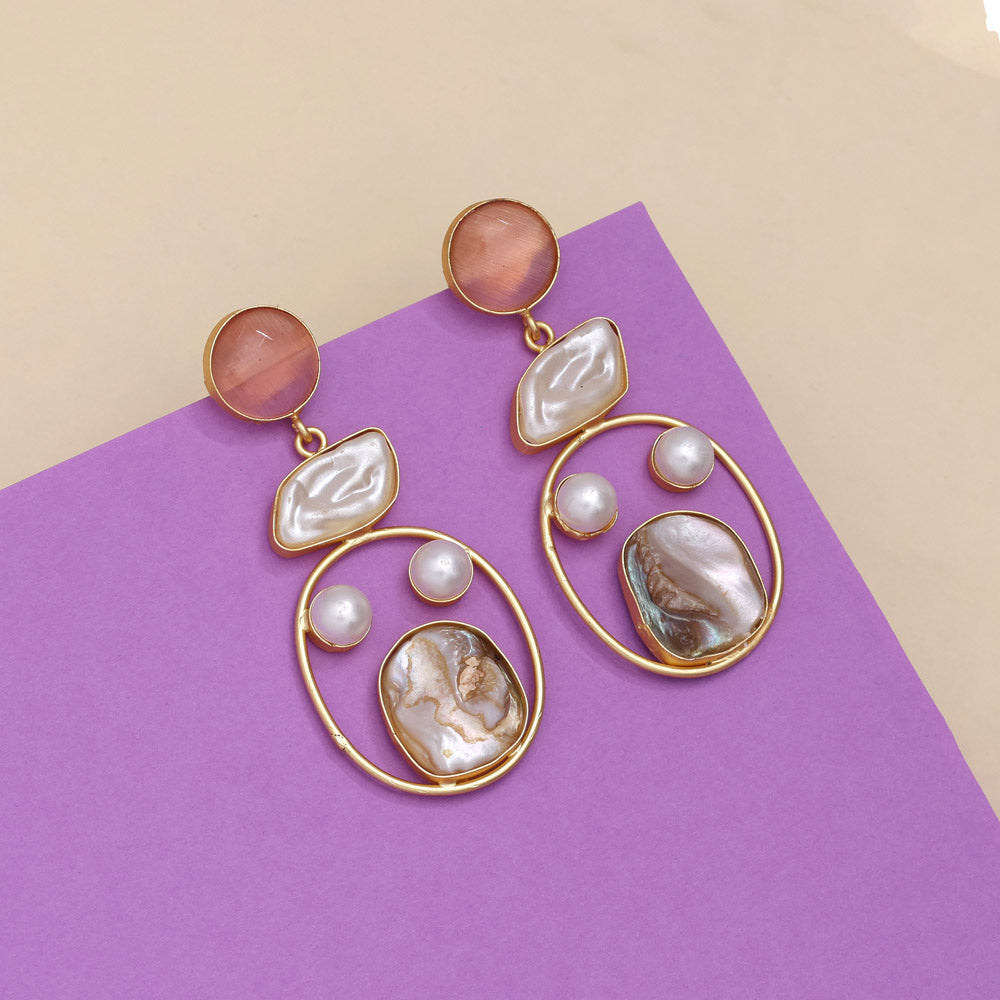 Rose Pink Color Amrapali Earrings Jewellery GetGlit