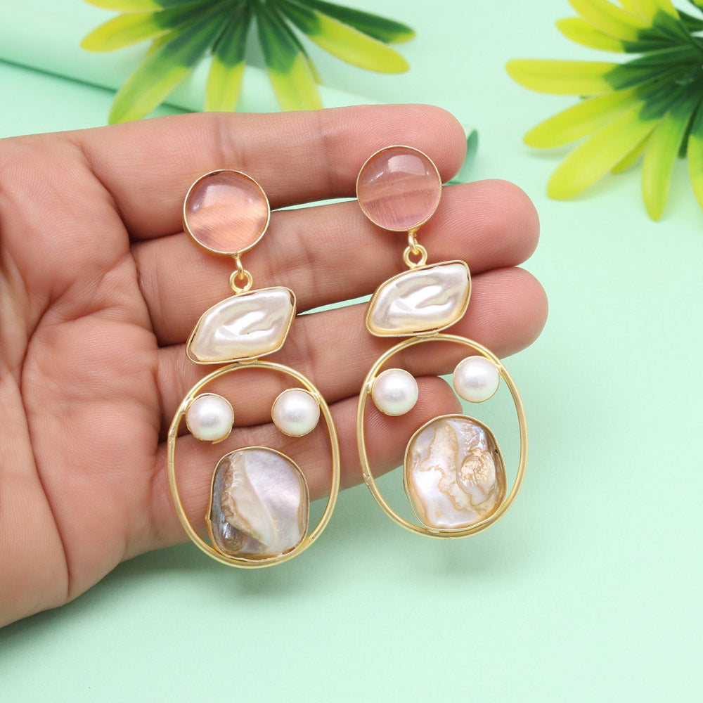 Rose Pink Color Amrapali Earrings Jewellery GetGlit