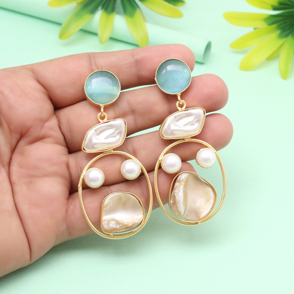 Airy Sky Blue Color Amrapali Earrings Jewellery GetGlit