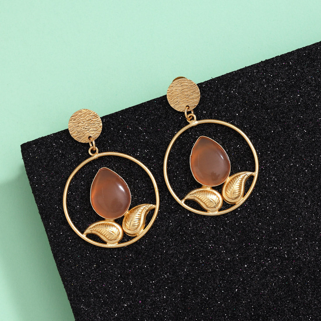 Bright Orange Color Amrapali Earrings Jewellery GetGlit