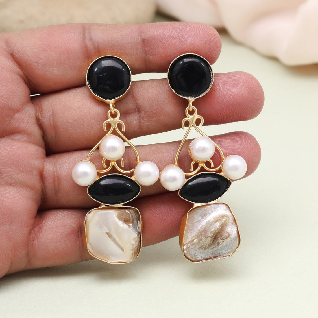 Dark Black Color Amrapali Earrings Jewellery GetGlit