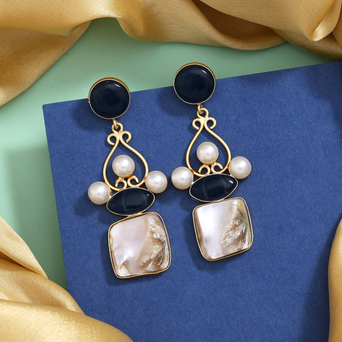 Cool Blue Color Amrapali Earrings Jewellery GetGlit