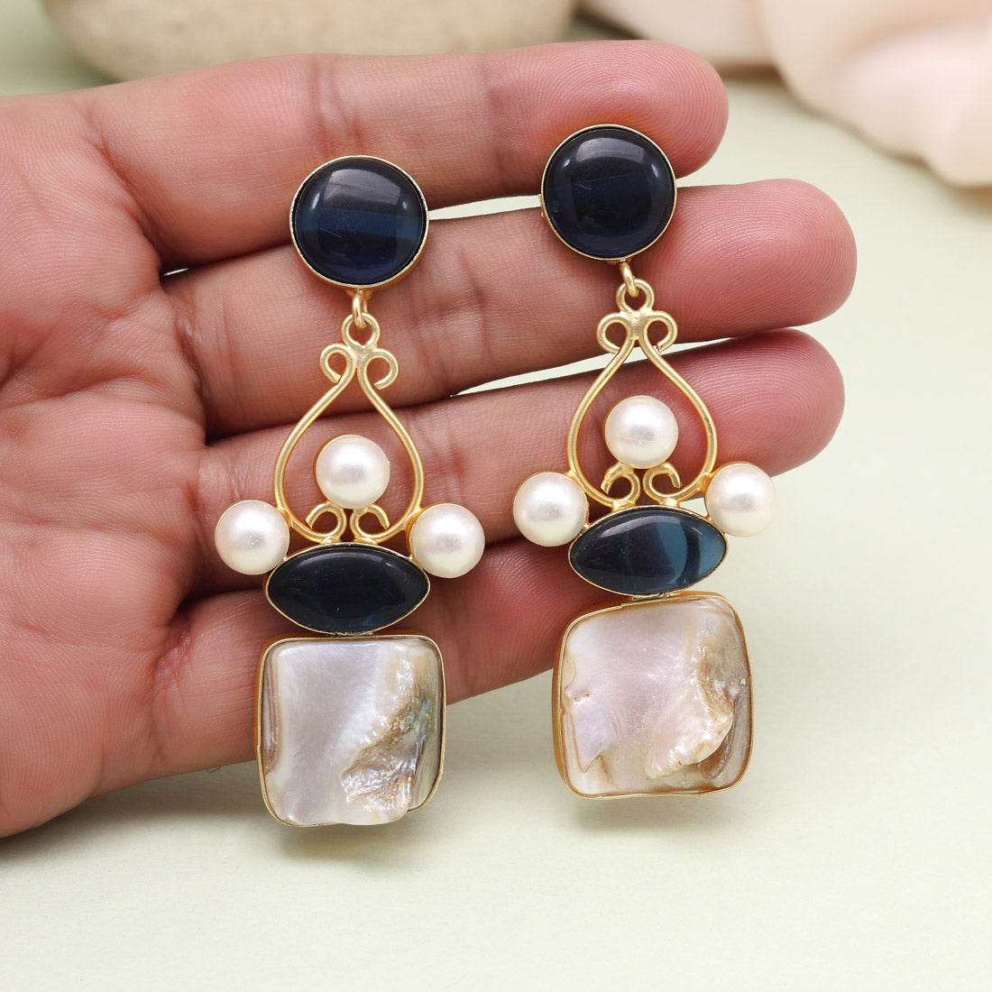 Cool Blue Color Amrapali Earrings Jewellery GetGlit