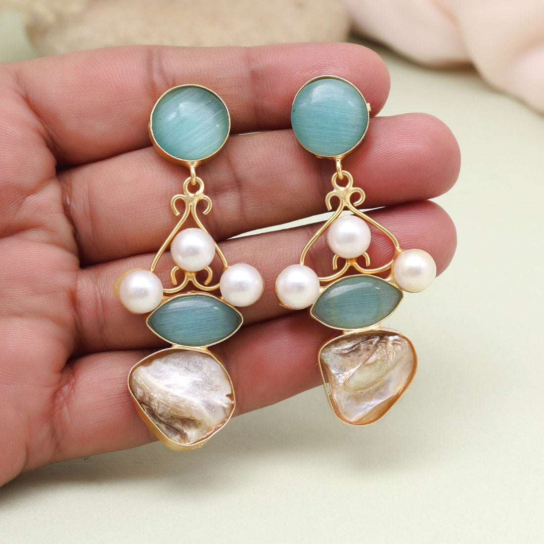 Tranquil Firozi Color Amrapali Earrings Jewellery GetGlit