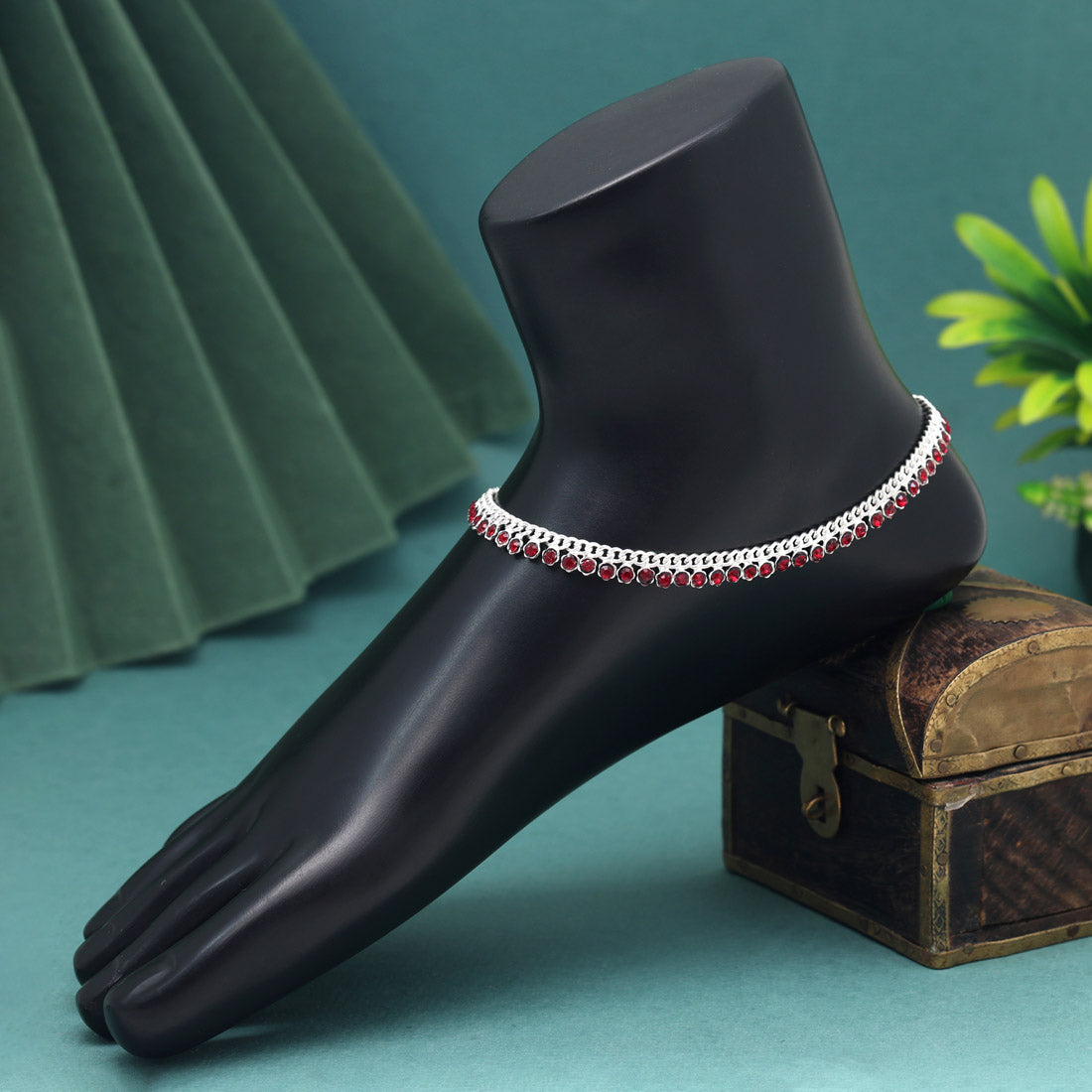 Maroon Color Anklets (ANK1138MRN) Jewellery GetGlit