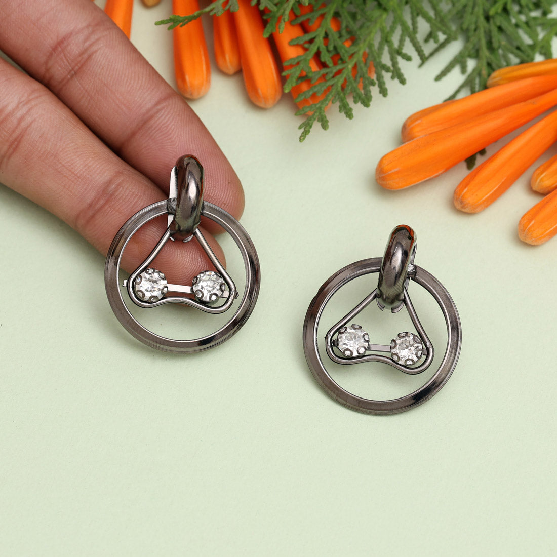 Black Color Fashion Earrings (ANTE1722BLK) Jewellery GetGlit