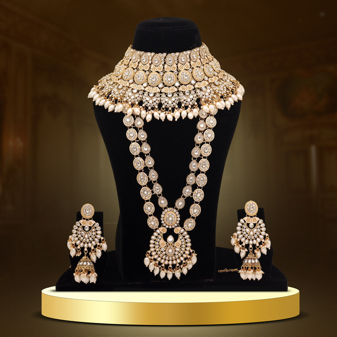 White Color Kundan Dulhan Set (BDL249WHT) Jewellery GetGlit