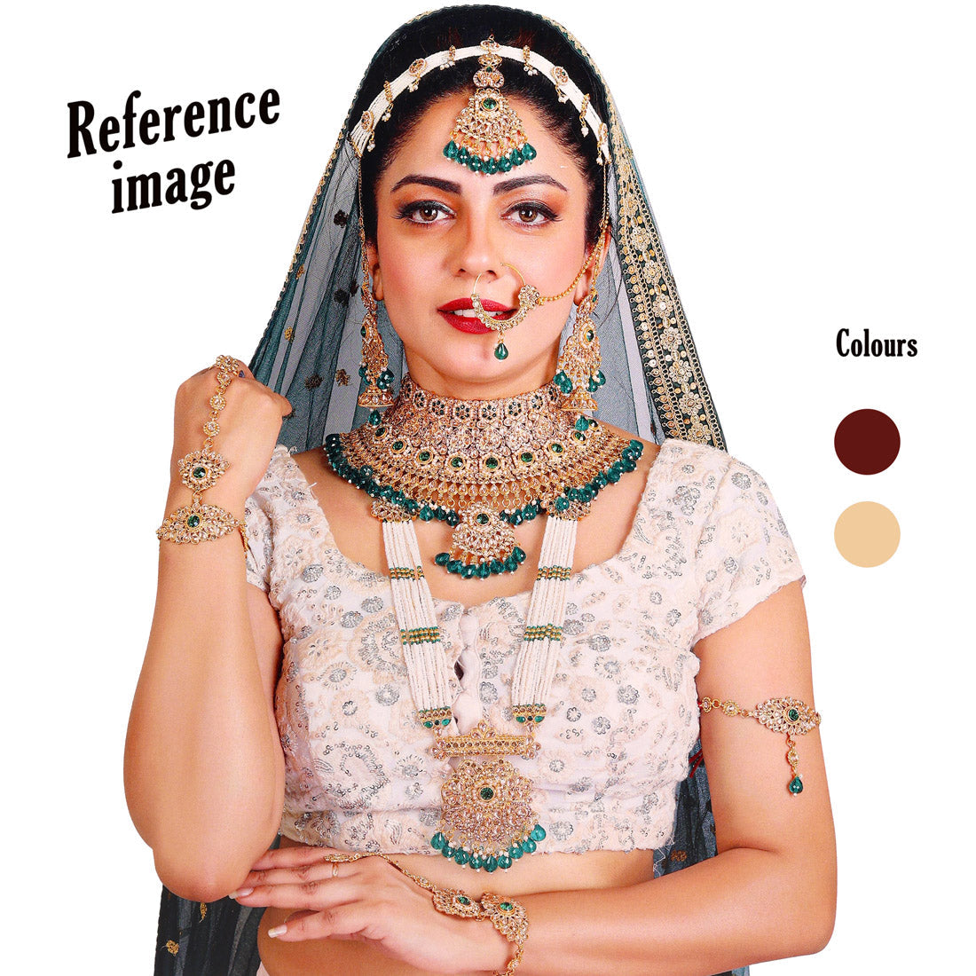 Gold Color Kundan Dulhan Set (BDL269GLD) Jewellery GetGlit