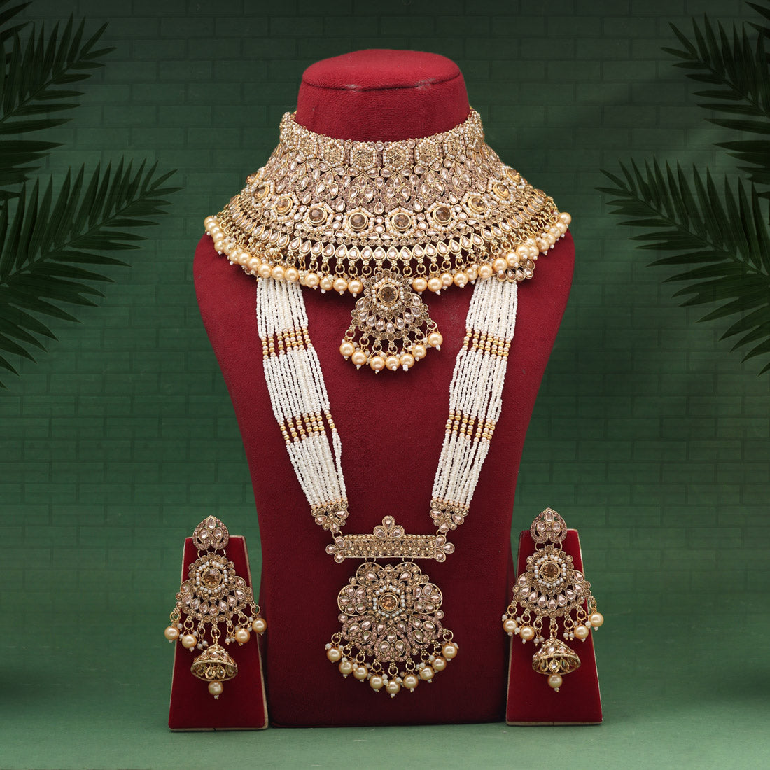 Gold Color Kundan Dulhan Set (BDL269GLD) Jewellery GetGlit