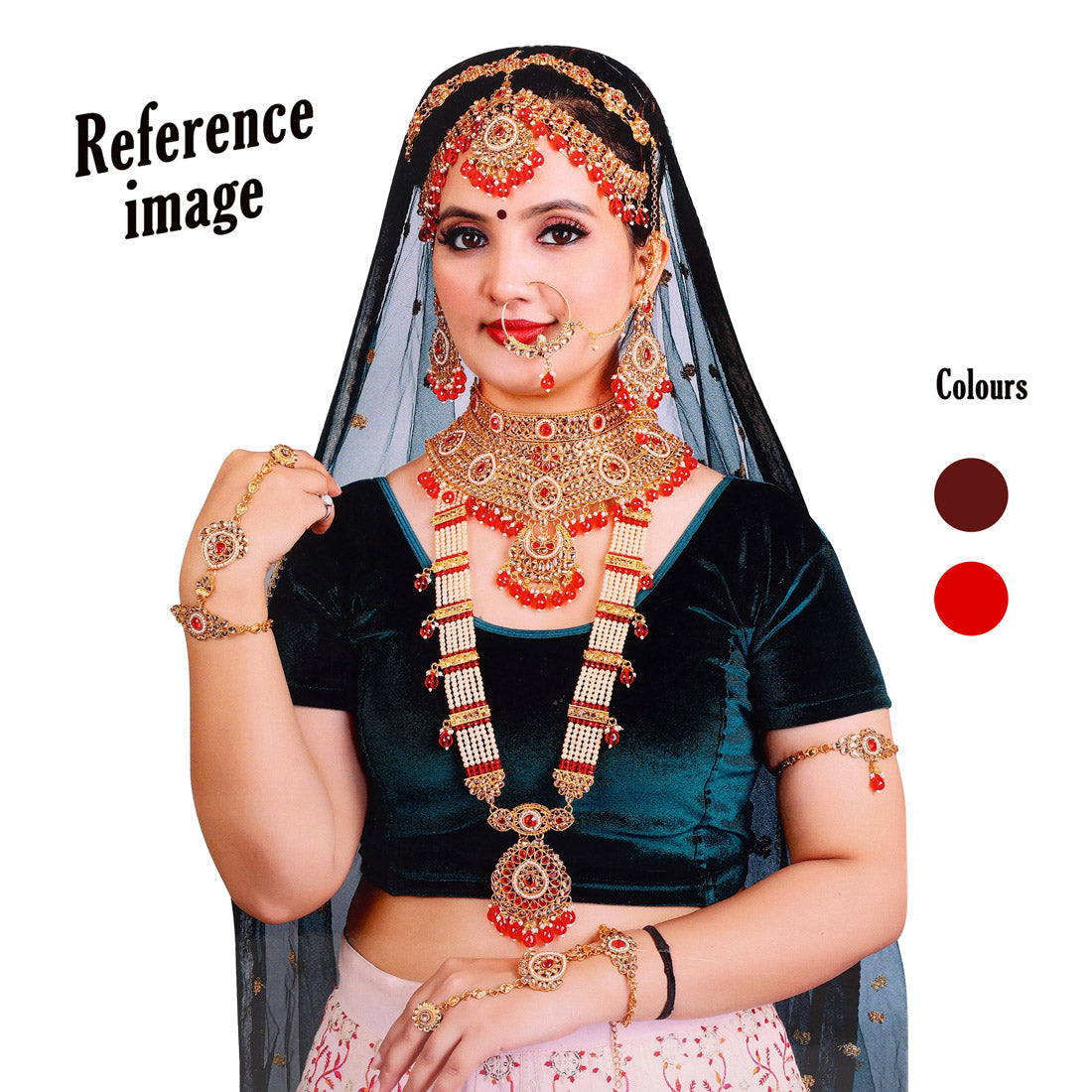 Maroon Color Kundan Dulhan Set (BDL271MRN) Jewellery GetGlit