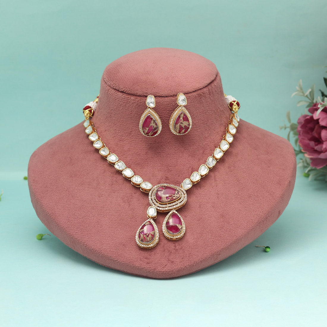 Rani Color American Diamond Necklaces Set Jewellery GetGlit