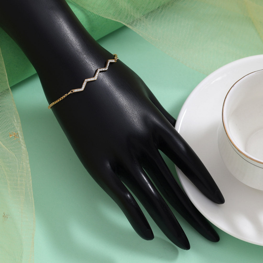 Elegant White Color Stainless Steel 18k Gold Plated Demi Fine Bracelet Jewellery GetGlit